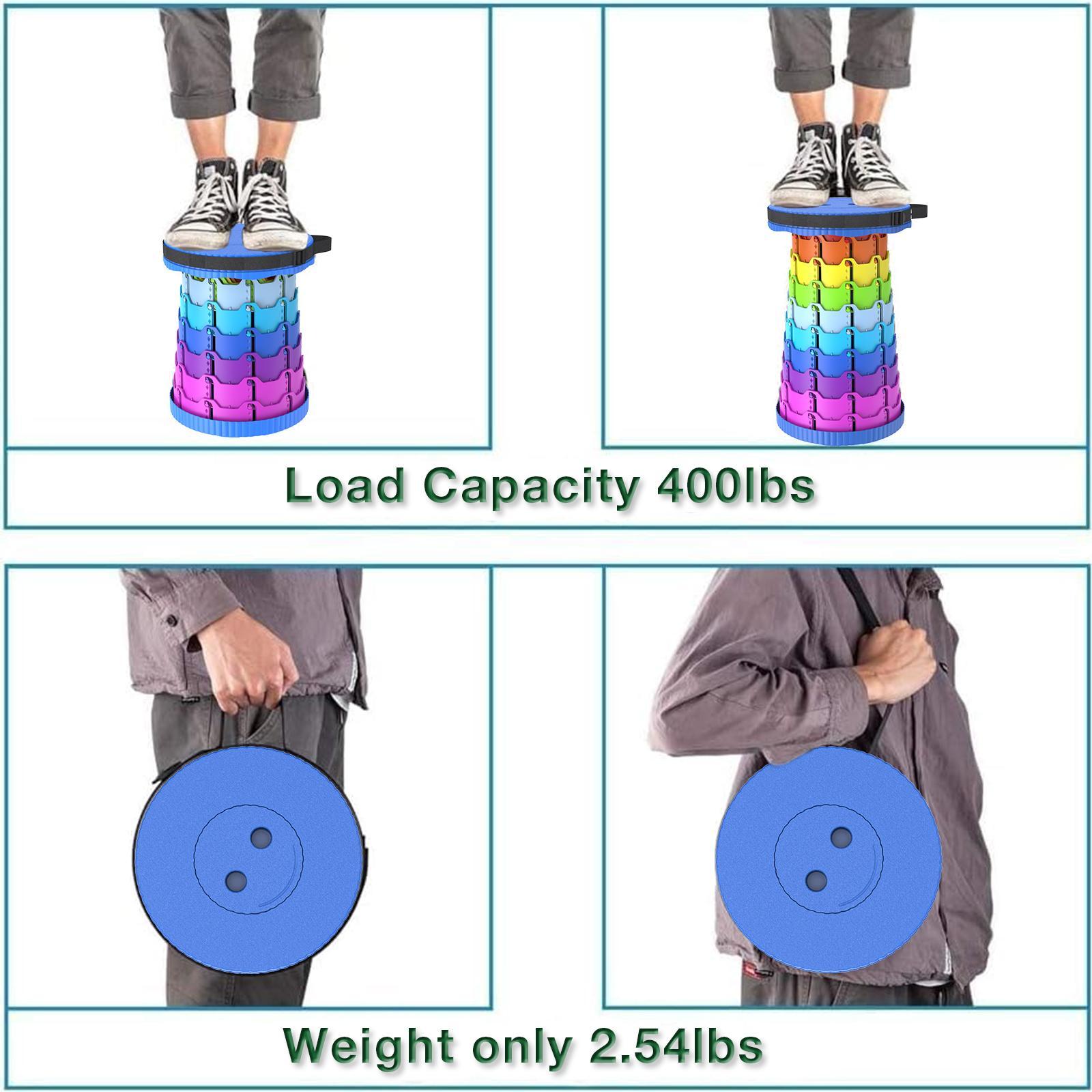 Upgraded Collapsible Stool Lightweight,Portable Retractable Folding Telescoping Foldable Camping Stool with Load Capacity 400lbs ,Retractable Stool for Outdoor Fishing,Hiking,BBQ,Camping,Gardening,Hiking Tours Upgraded Collapsible Stool Lightweight,Portable Retractable Folding Telescoping Foldable Camping Stool with Load Capacity 400lbs ,Retractable Stool for Outdoor Fishing,Hiking,BBQ,Camping,Gardening,Hiking Tours