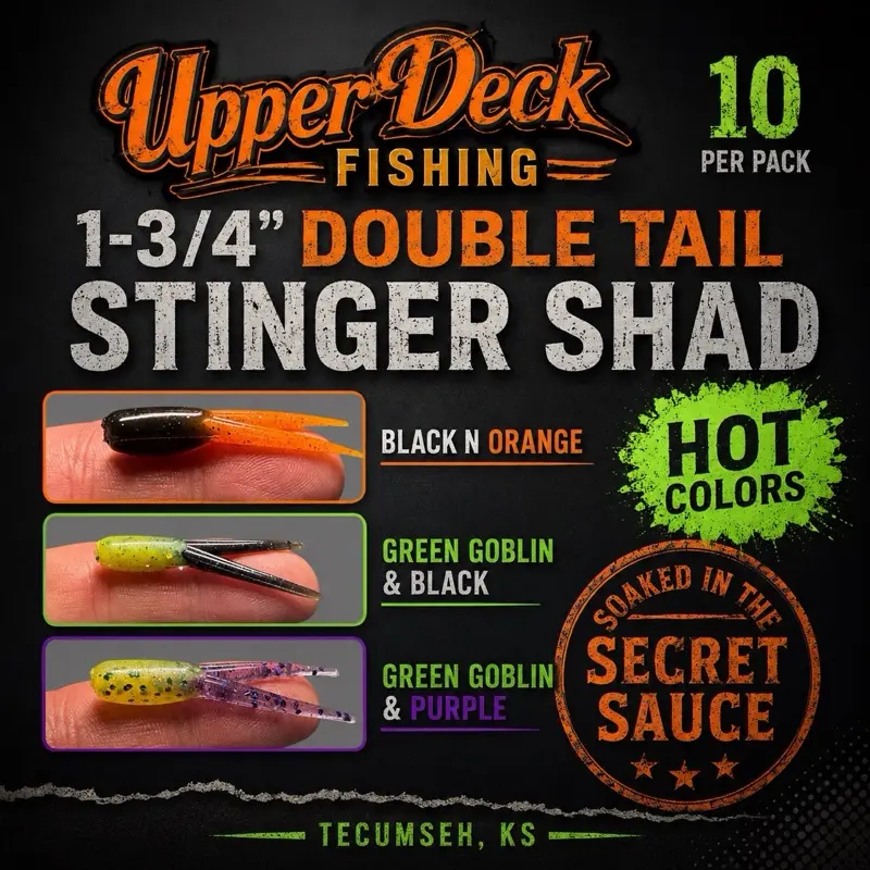 Double Tail Stinger Shad 1-3/4” Ten Per Pack