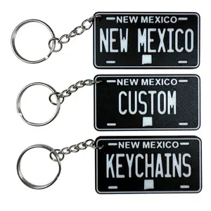 NEW MEXICO Custom Keychain Mini License Plate Design Keychains – Personalized with Your Last Name, First Name, City, State or Phrase – Durable PLA Plastic with 3D Embossed Detail – The Land of Enchantment Pride Gift – Fast U.S. Shipping
