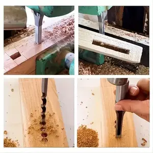 Square Hole Drill Bit Set for Woodworking, Precision Drilling Tools for Carpentry Projects, Durable Alloy Construction