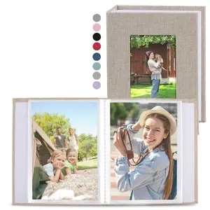 2 Pack Photo Album 4x6, Linen Cover Photo Book, 50 Pockets for 100 Pictures, Ideal for Family Memories & Events