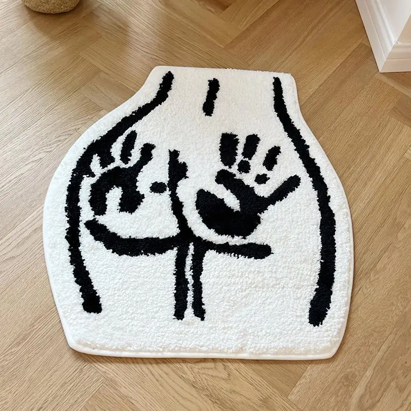 Handprint Pattern Rug, Decorative Area Rug, Non Slip Rugs, Non-slip Soft Floor Mat, Decorative Carpet for Home Living Room Bedroom, Vanity Decor Accessories