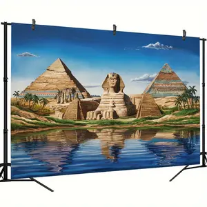 Egyptian Pyramid Backdrop Ancient Desert Theme Tapestry Wall Hanging Photography Background for History Party Home Decor Travel Theme Event Supplies