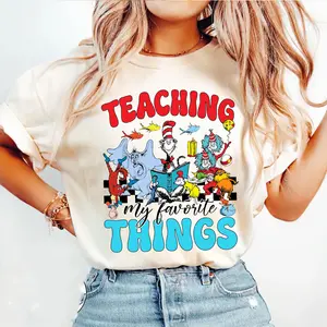 Teaching My Favorite Things DDr Seusss TShirt, Reading Day Tee, Thing 1 Thing 2 Shirt, Teacher Team Gift, Teacher Shirt, Teacher Gift