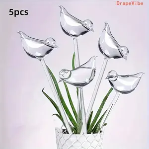 5 Pcs Bird Shape Self Watering Globes Automatic Drip Irrigation Stakes For Indoor Outdoor Potted Plants And Bonsai