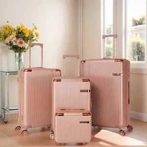 3pcs Luggage Set with Toiletry Bag — Durable Travel Essentials, Carry-On Suitcase with 360° Dual-Spin Wheels