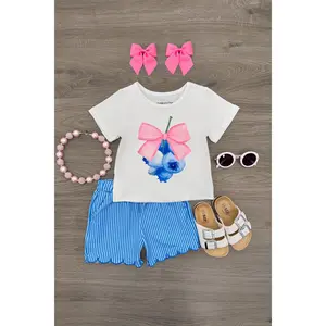 Blueberry Striped Short Set