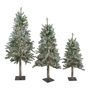 Northlight Set of 3 Flocked Alpine Christmas Trees - Unlit