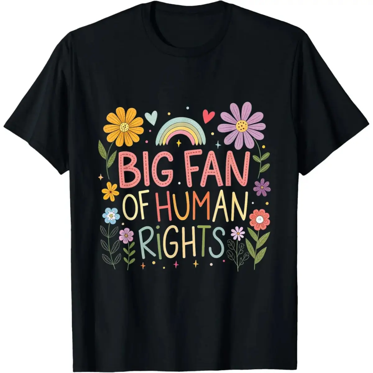 Men's Human Rights Graphic T-Shirt - Classic Menswear Round Neck, 100% Cotton Comfortable Fabric, Casual Breathable Short-Sleeve Top, Tshirt, Tee, Soft, Relaxed Fit, Comfy, Shortsleeve, Breathable Fabric, Reinforced Stitch, Clothes, Crew Neck