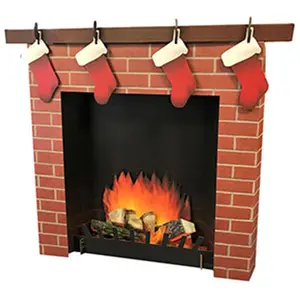 212 MAIN Advanced Graphics 2569 Removable Vinyl 3D Fireplace Wall Decal - 45x50x6 in, Decor Print with Included Easel, Commercial & Office Furniture Decoration
