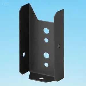 18 Gauge Black Deck Rail Bracket, 2x4 Fence Post Support with 1-1/2" Inner Width, Heavy Duty Steel Construction, Rust Resistant Coating, Easy Installation for Wooden Fencing and Decking