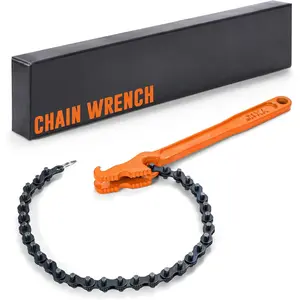 Tools 12" Chain Wrench - Heavy Duty Chain Pipe Wrench for 1-1/2" to 6" Pipes - Professional Chain Oil Filter Wrench for Mechanics and Plumbers