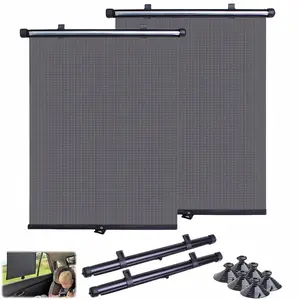 2-Pack Retractable Car Window Shades for Baby & Pets - UV & Heat Blocking Roller Sunshade, Portable Car Sunshade, Side Window Sun Shield for Kids, Passengers, Sun Protection from Harsh Sunlight