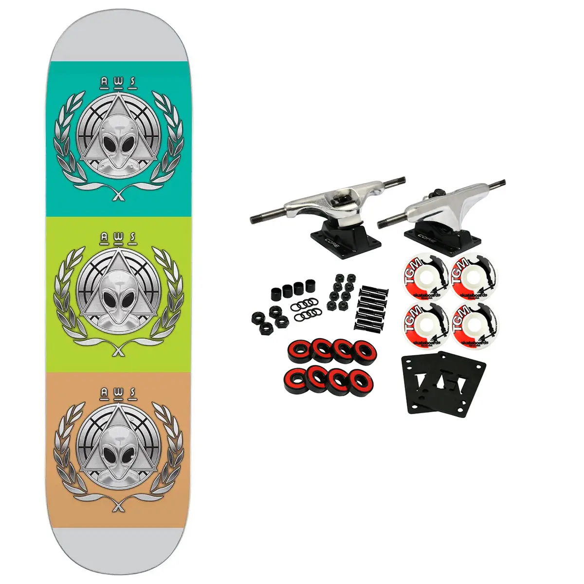 Alien Workshop Skateboard Complete AWOL Chrome 8.5" x 32.5"
