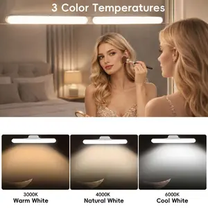LED Makeup Mirror Vanity Light, 2-Pack Wall Lamp with 3 Color Dimmable Touch Control, USB Rechargeable Portable Lighting for Home Bathroom Dorm, Perfect Gift for Her