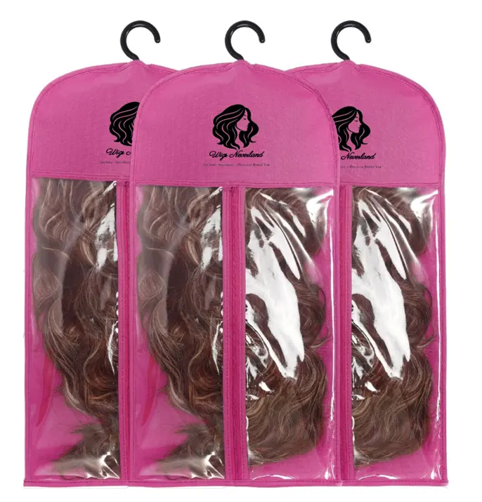 Lush Haute Wig Storage Bags With Hanger - Hair Extension Holder for Multiple Wigs, Extensions & Accessories