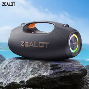 ZEALOT Portable Outdoor Rechargeable Party Bluetooth-compatible Speaker with Handle, Wireless Bass Boombox, Ipx6 Waterproof, 60w HD Stereo Sound, RGB Function Lights, 8000mah Battery BT5.4