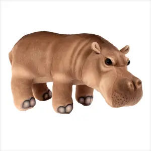 Real Planet™ Brown Hippo Realistic Plush Stuffed Animal