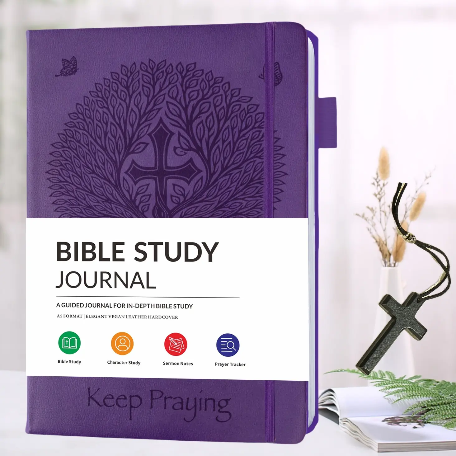 Bible Study Journal, Devotional Journal for Women Man, Prayer Journal Cross Notebook Gifts, Church Notes Notebook for Note Taking & Reflection - Guided Bible Study Notebook Bible Study Supplies, Religious Gifts & Bible Study Supplies