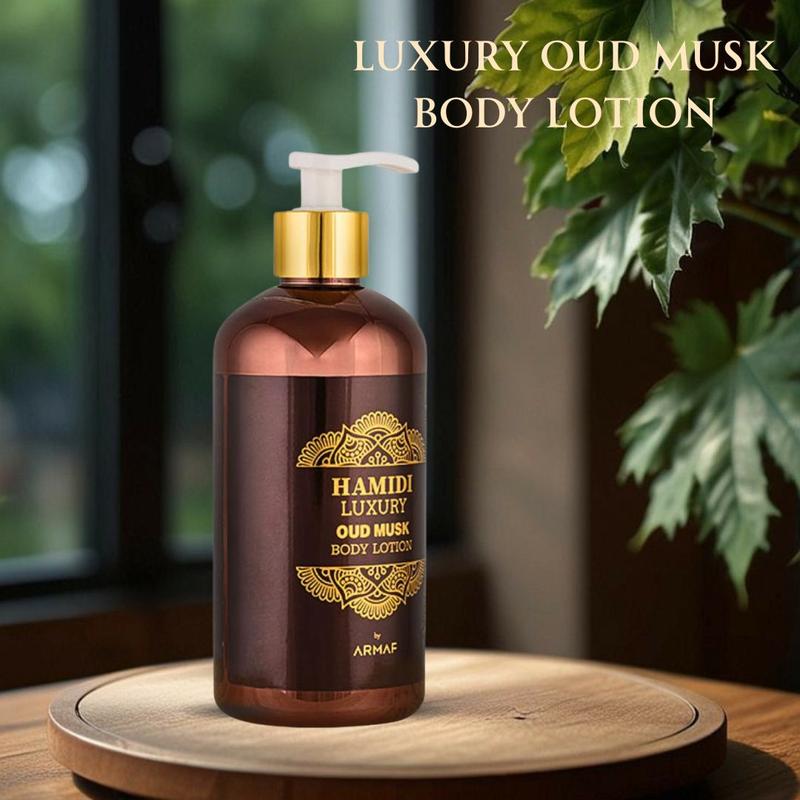 LUXURY OUD MUSK BODY LOTION 500ML (16.9 OZ) By Hamidi | Ultra Moisturizing & Skin-Nourishing | For Men & Women.