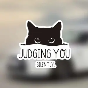 Cute Cat Design, 1 Count Car Exterior Decorative Sticker, Car Exterior Decoration Accessories for Car, Laptop, Refrigerator, Suitcase, Sticker For Cars