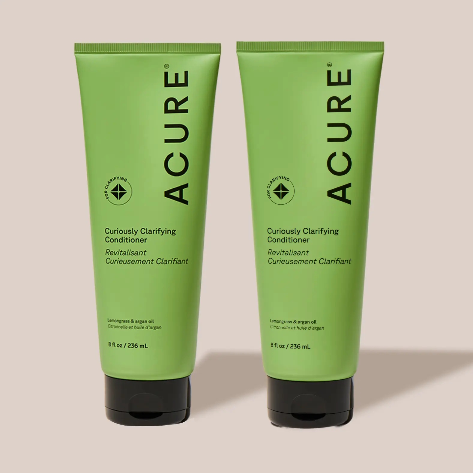 ACURE Curiously Clarifying Hair Duo | Clarifying Shampoo & Conditioner Set with Lemongrass & Argan Oil for Deep Cleansing