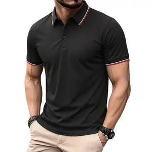 Men’s short-sleeve polo shirt—fashionable, breathable for summer; suitable for business casual wear and comfortable tennis training; also ideal as a gift.