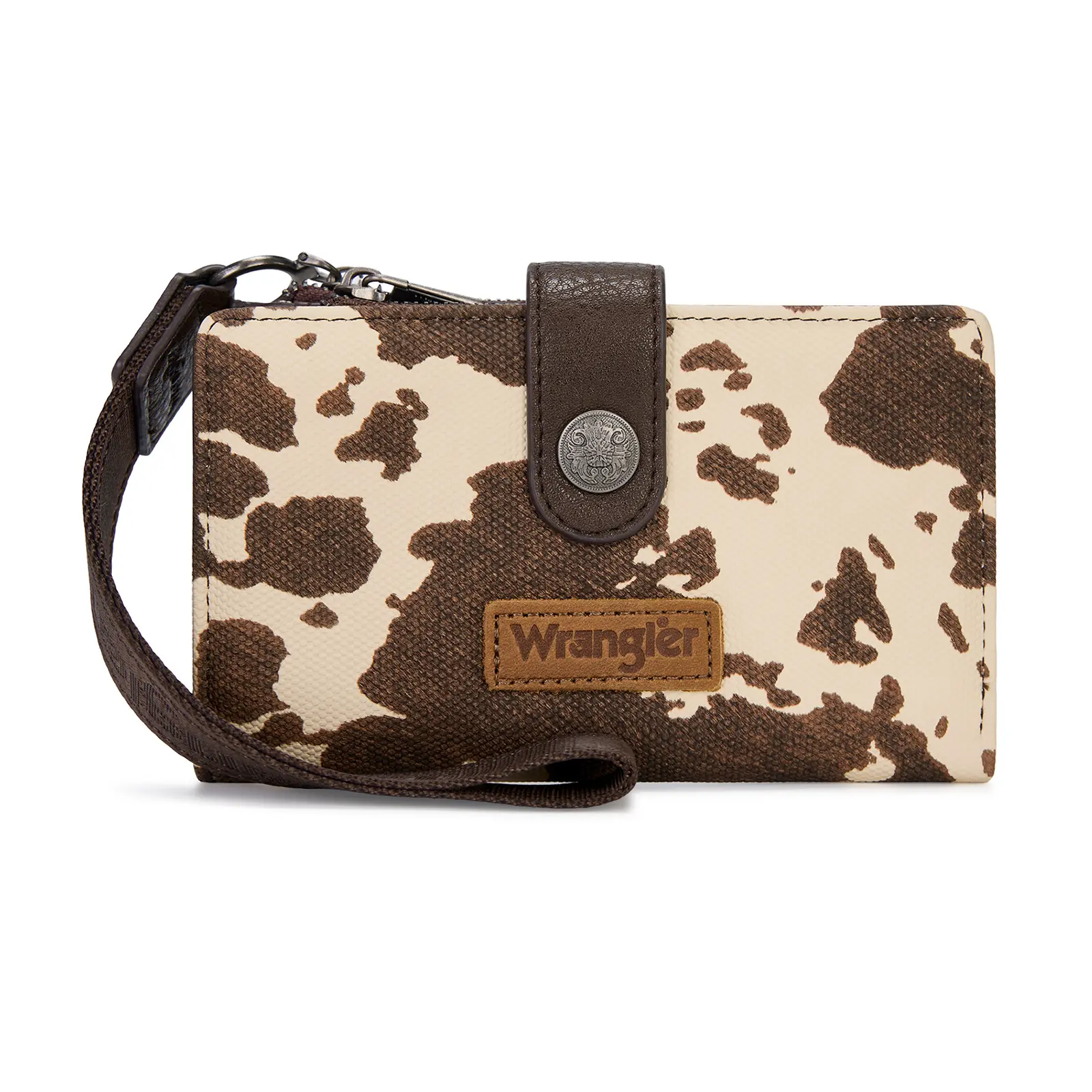 Wrangler Women's Small Wristlet Wallet  with RFID-Blocking and Double Zipper Pockets
