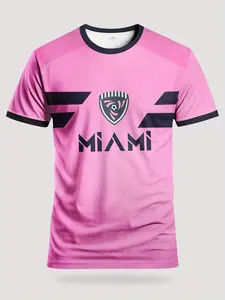 2026 World Cup Miami Football Fan T-Shirt, Football Jersey, Soccer Shirt, Breathable Sweat-Wicking Dry Fit Fabric, Short Sleeve, Fitted, Sporty Style, All Seasons, Holiday limited-time offer, fast shipping.