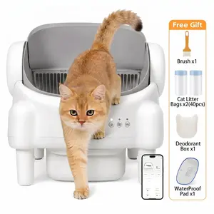 TAYACICY Smart Self-Cleaning Litter Box for Multiple Cats | 10.5L Bin, Open-Top Design, Dual Safety Sensors, Cat Litterbox (Only Supports 2.4G WiFi) petlovers