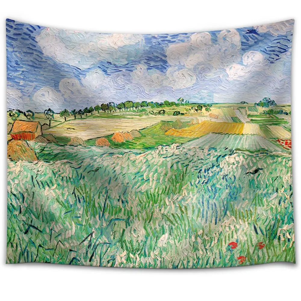 Digital Print Wall Hanging Tapestry - Grassland Design