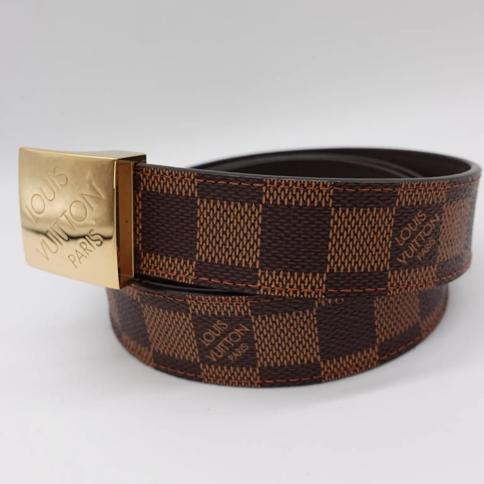 Pre-owned Louis Vuitton Damier Ebene Ceinture Carre Belt 
