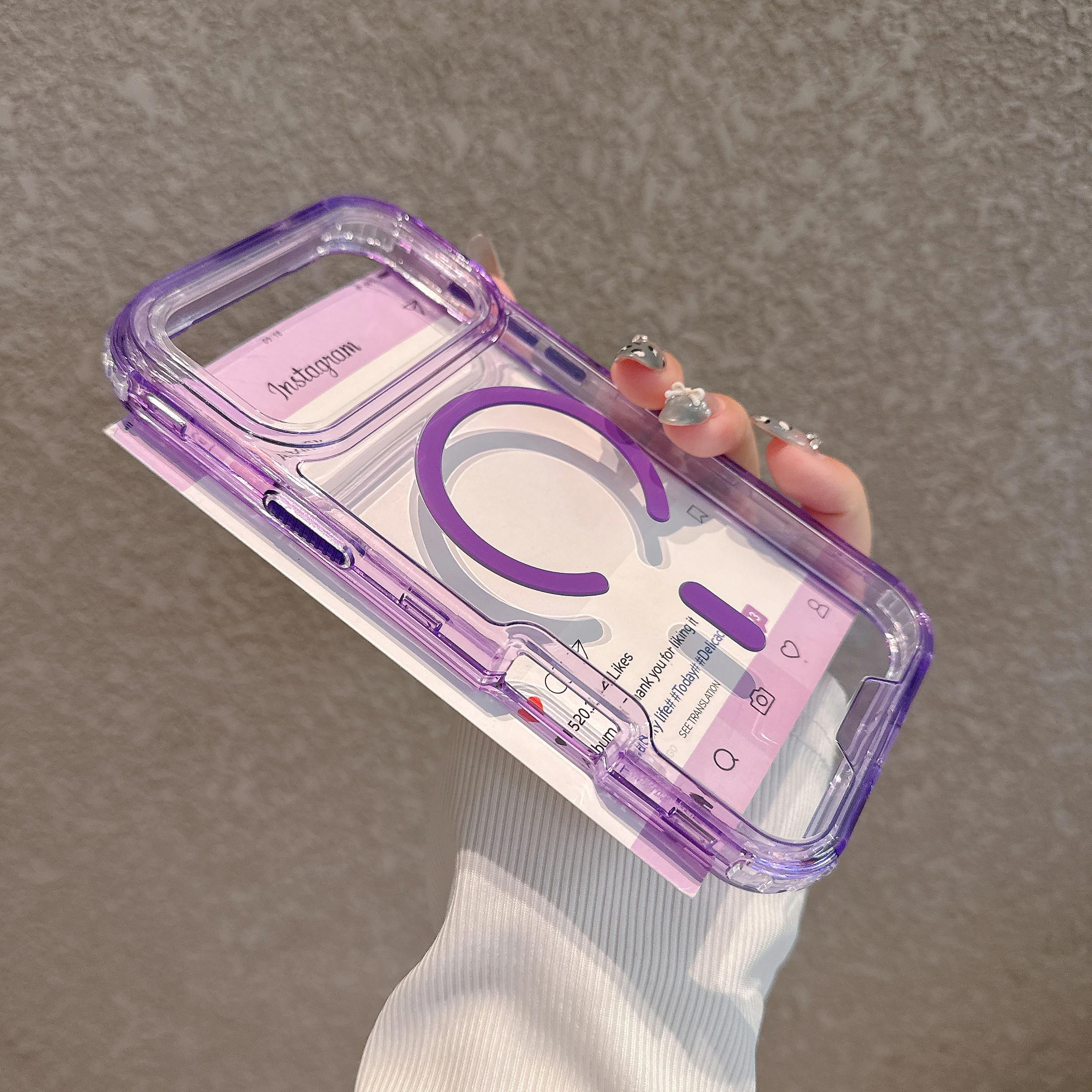 Suitable for MagSafe clear phone case compatible For iPhone 1716 151413Pro Max Plus caseThis two-in-one MagSafe phone case adopts drop-proof design to enhance device protection Very suitable for users who pursue high-quality