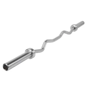 Muscle D Fitness Pro Hard Chrome EZ Curl Bar – 5′ Ergonomic Arm Training Bar