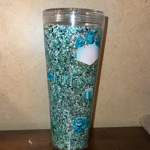 24oz Acrylic Snowglobe Tumbler Tiffany Blue Inspired