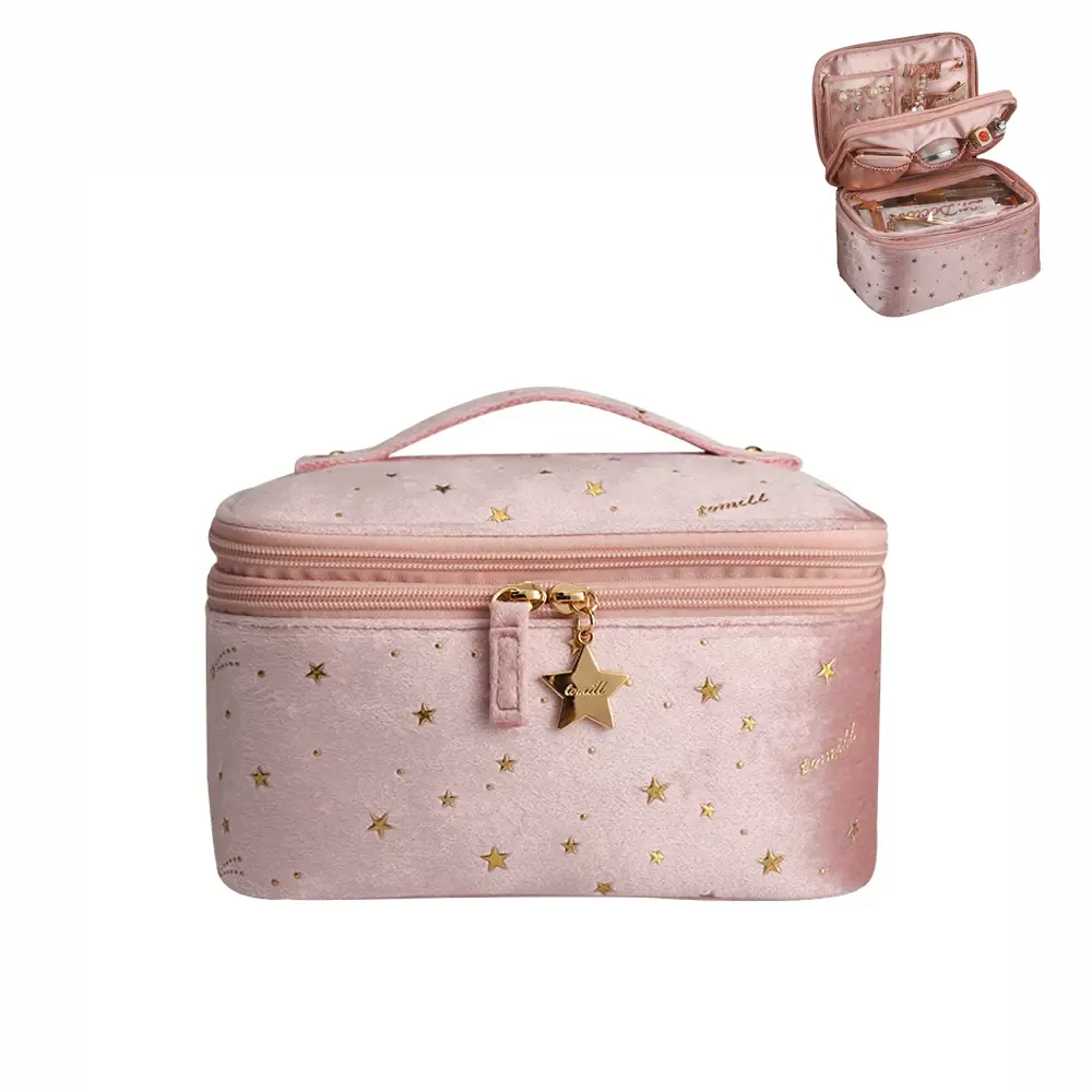 [NEW IN]  Five Season Home Luxury Starry Velvet Cosmetic Bag | 2-in-1 Travel Makeup Pouch & Jewelry Organizer Case for Women