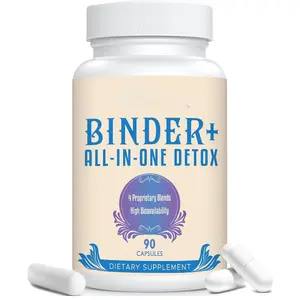 All-in-One Detox Binder Supplement 1500 MG - High Bioavailability, Liver Gut Detox Cleanse with Activated Charcoal, Zeolite & Bentonite Clay for Toxins, Liver, Digestive, 90 Vegan Capsules