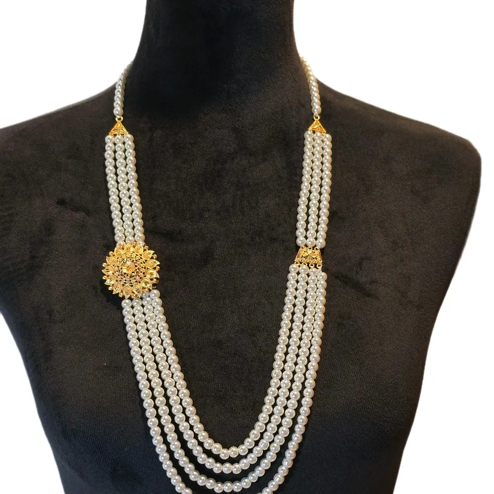 Traditional Nepali faux pearl chandra haar necklace