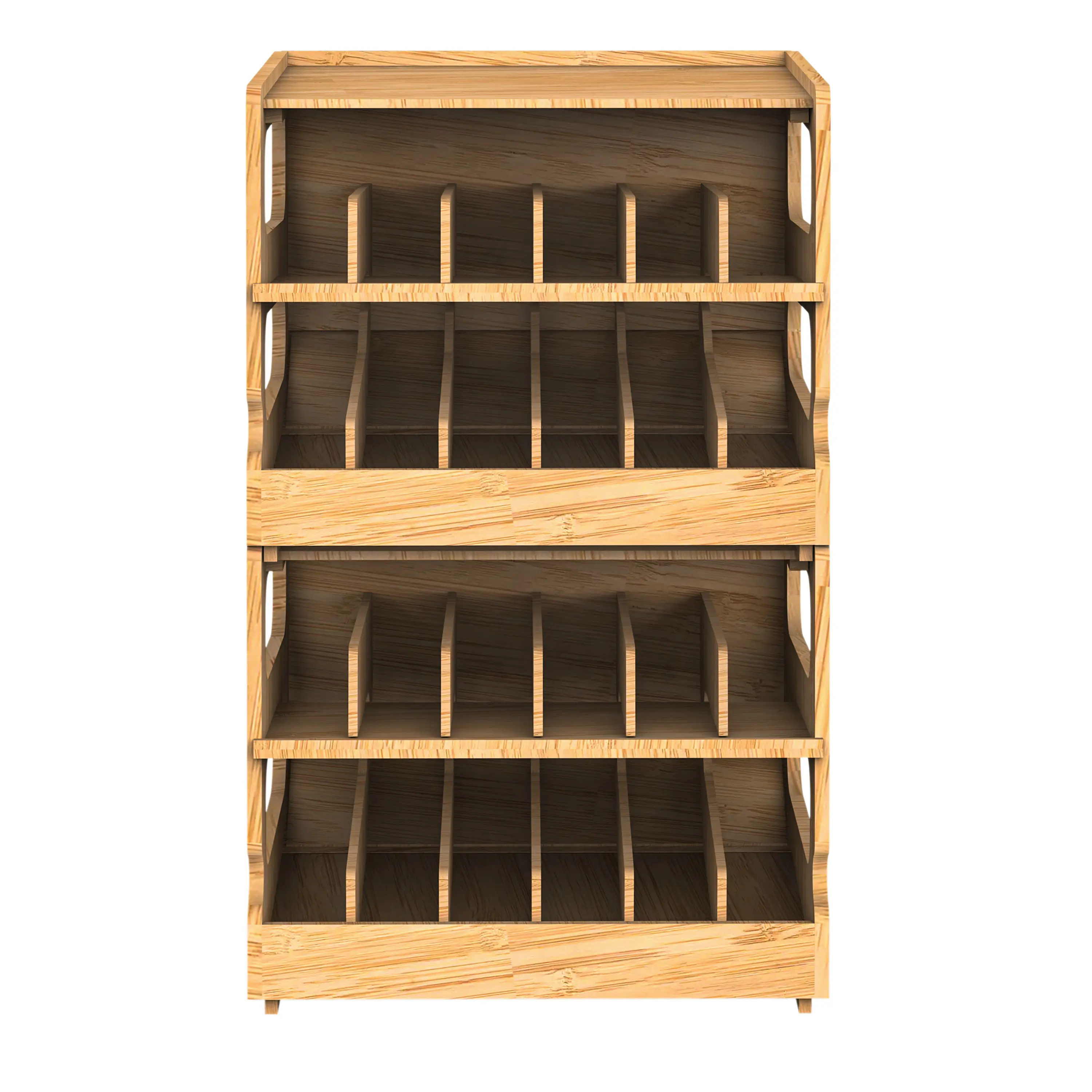 Bamboo Wood Cat Food Storage Rack Cabinet - 2-Tier Adjustable FIFO Rectangle Can Dispenser with Movable Compartments, Solid Finish Stackable Space-Saving Organizer for Waste Reduction (Holds Up to 32 Cans) - Ideal for Kitchen, Pantry, Fifo Can Dispenser