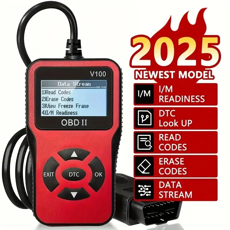 New Obd2 Scanner Handheld Car Diagnostic Tool, Digital Automotive Tester, Code Reading and Erasing, Real-Time Data Stream, Engine Light Testing and Battery Test, Automotive Scan Tool