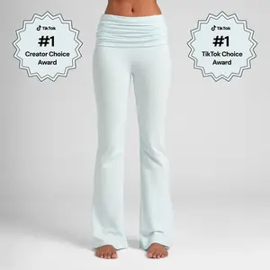 Comfrt | SoftStretch Foldover Pant | Flare Lounge Pants for Women Folded Waist Soft Cotton Bottoms