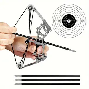 Mini Pocket Bow mini Archery Bow Set Mini Compound Bow RH/LH For Practice Archery Entertainment Fun Cool Gift mini archery bow with stainless steel arrows suitable for  practice game gift