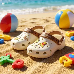 MINISO Disney Winnie the Pooh Series Clog Shoes Trendy Fun Design Lightweight Comfortable Non-Slip Style (Size 37-38)