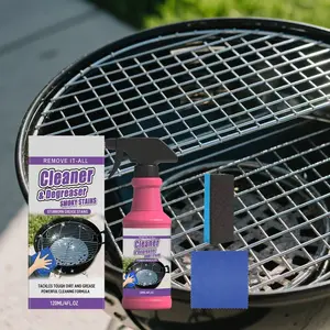 Heavy Duty BBQ Grill Cleaner Spray, Active Foam Degreaser for Outdoor Grill & Grate, Tough Grease & Smoky Stain Remover, Portable & Easy to Use