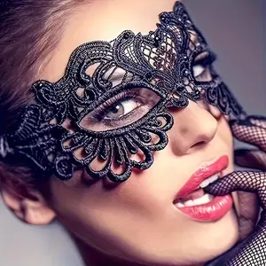 Lace Mask Half Face Mask for Women, Sexy Eye Patch, Lace Stockings with Bow Tie, Party Costume Accessory, Ball Style Mask, Twilight Masquerade