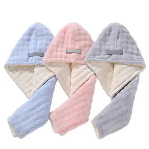 Soft Hair Drying Towel Fast Absorbent Microfiber Hair Turban Wrap with  Elastic Strap Closure for Curly Thick Fine Straight Hair Women Girls