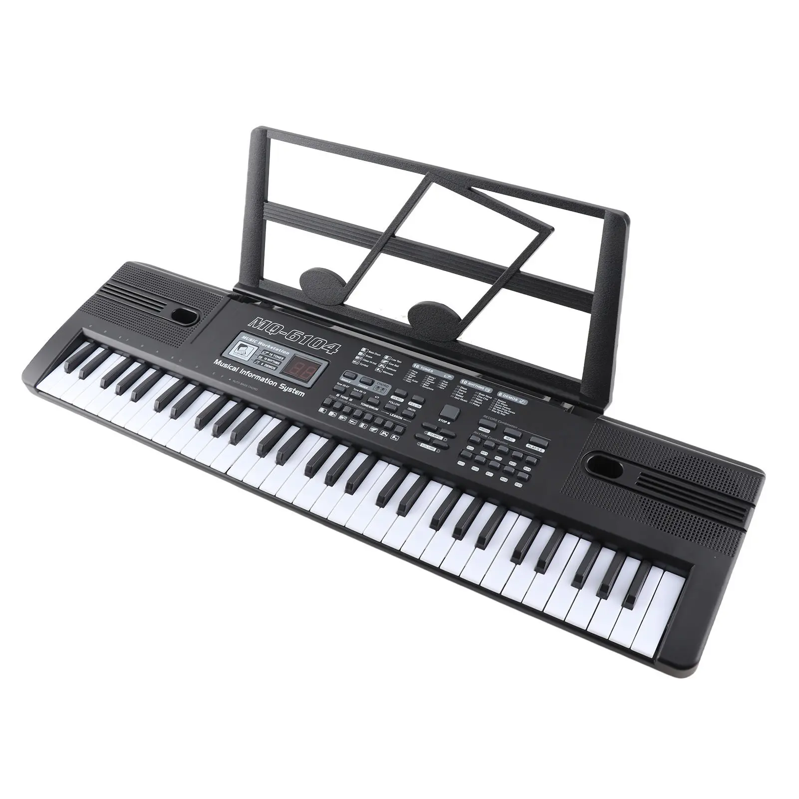 61-Key Portable Digital Piano Organ Keyboard Electronic Kit for 1-6 Years Old Kids, 5V Double Power Supply, 8 Percussion Sounds, 10 Rhythms, Adjustable Beat & Volume, Smooth Edges, Microphone, Safe & Eco Materials, 66*19*5.5cm, aa, Music Fun (Indoor Use),