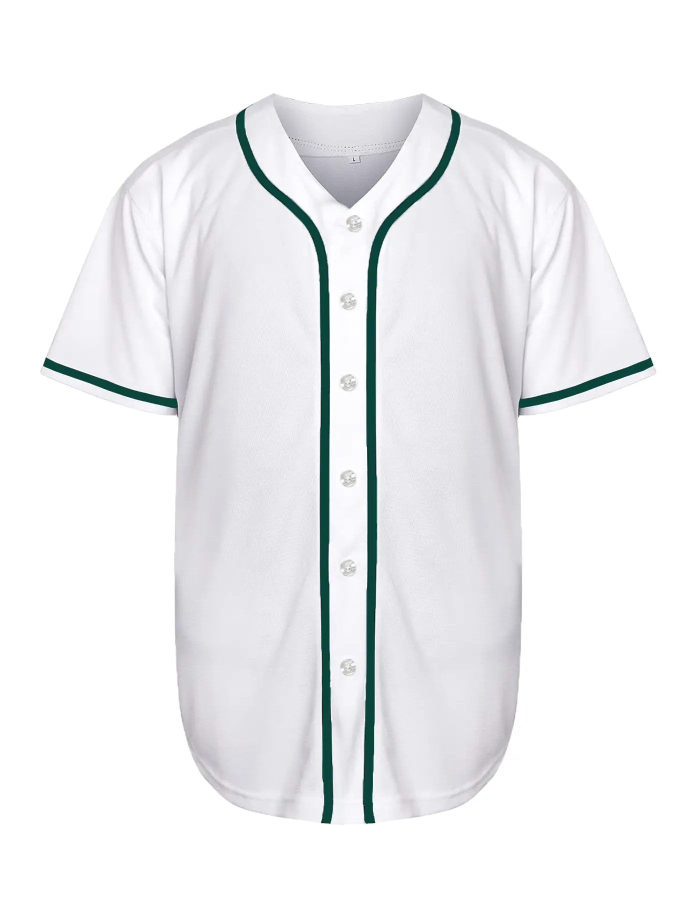 Solid Baseball Jersey Shirt for Men and Women, Sports Style Jersey, Plain Casual Short Sleeves Button Down T-Shirt
