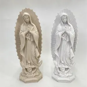 Virgin Mary Statue, Little Virgin of Guadalupe Decor Decorating Decoration Living Room White Religious Ornaments