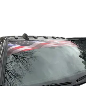 American Flag Graphic Windshield Banner 13”x63” High Quality Decal - Perfect for Any Patriotic Occasion vinyl